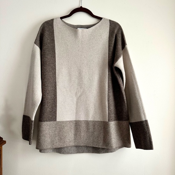 Vince • Intarsia Wool Cashmere Colorblock‎ Sweater - Picture 1 of 8